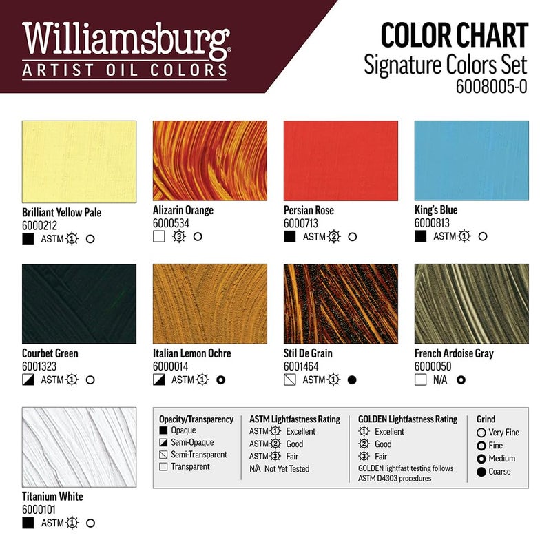 Williamsburg Artist Oil Colors by GOLDEN, Signature Colors 11ml Set - Image 3